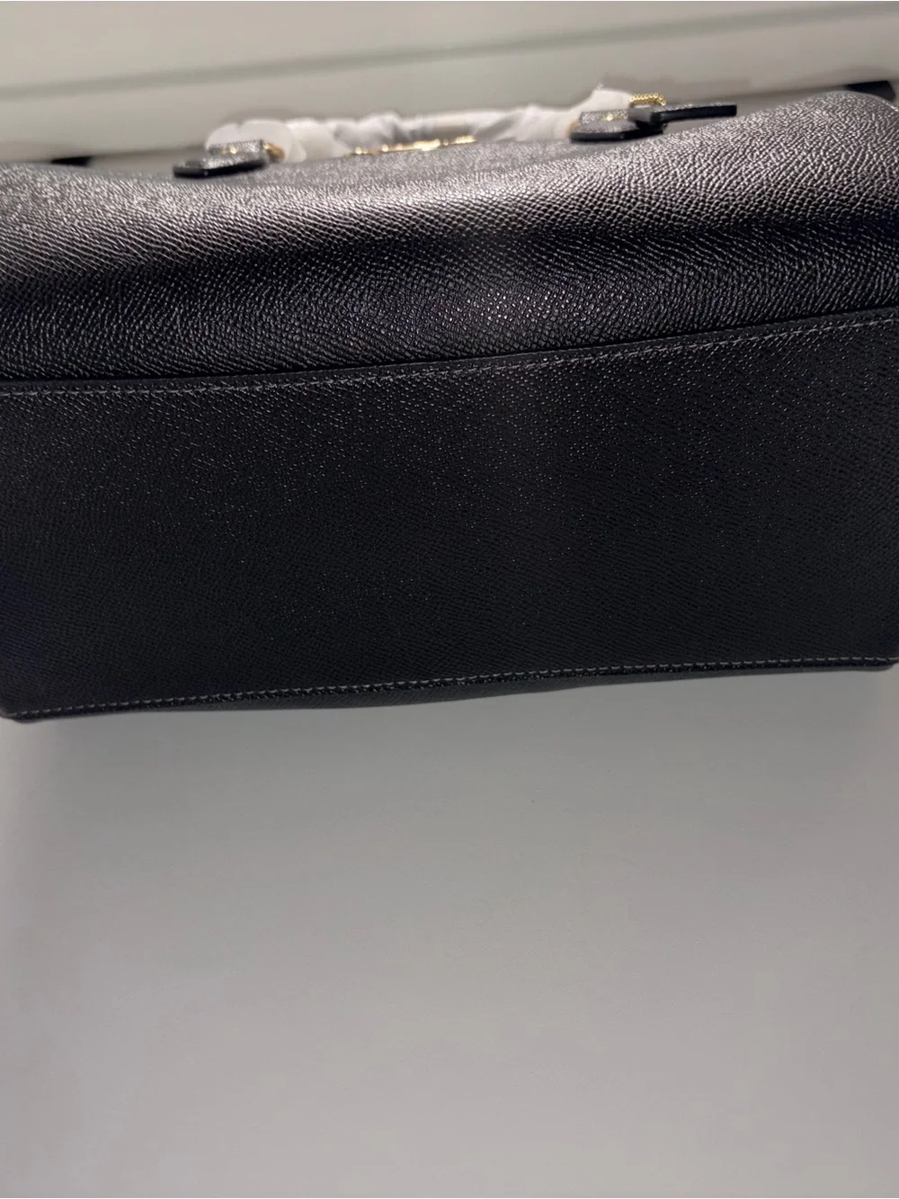 COACH Black Leather Rowan Satchel Bag